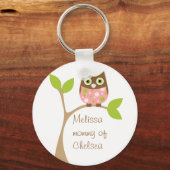 Roze Baby Owl Sleutelhanger (Voorkant)