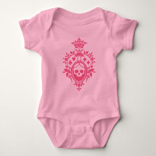 Roze Baby-pak met huidplooi en kaartuitsteeksel Romper (Voorkant)