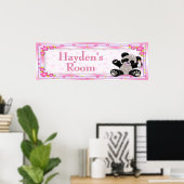 Roze Baby Panda Room Name Poster (Thuiskantoor)