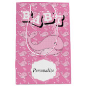 Roze Baby Polka Dotted Whale Medium Cadeauzakje (Voorkant)