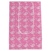 Roze Baby Polka Dotted Whale Medium Cadeauzakje (Achterkant)