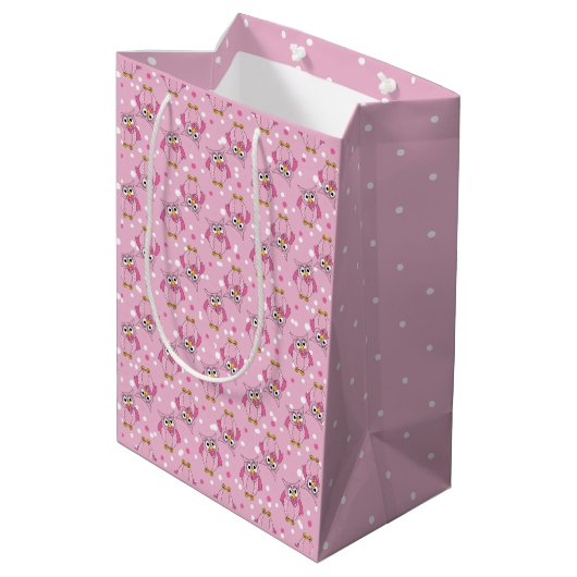 Roze Baby Polka gedopte struikgewas Medium Cadeauzakje (Achterkant Gekanteld)