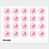 Roze Baby Pram Icon Sticker Sheet (Vel)