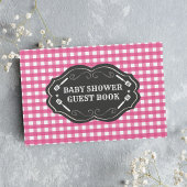 Roze Baby Q Barbeque Rustiek Baby shower Gastenboek