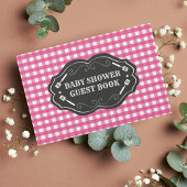 Roze Baby Q Barbeque Rustiek Baby shower Gastenboek