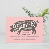 Roze Baby-Q BBQ Baby shower Kaart (Staand voorkant)
