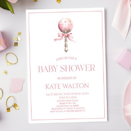 Roze  Baby rammelaar Speelgoed kwekerij Baby showe Kaart