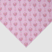 Roze Baby Rattle Pattern Tissuepapier (Detail)