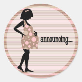 Roze Baby Ronde Sticker