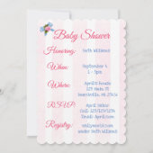 Roze Baby & Rozen Baby shower Invitation Kaart (Achterkant)