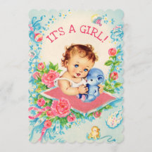 Roze  Baby & Rozen Baby shower Invitation