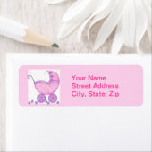 Roze Baby-schoeisel Gepersonaliseerd Etiket (Insitu)