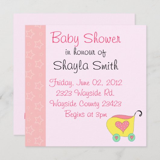 Roze Baby-schoeisel Kaart (Voorkant / Achterkant)