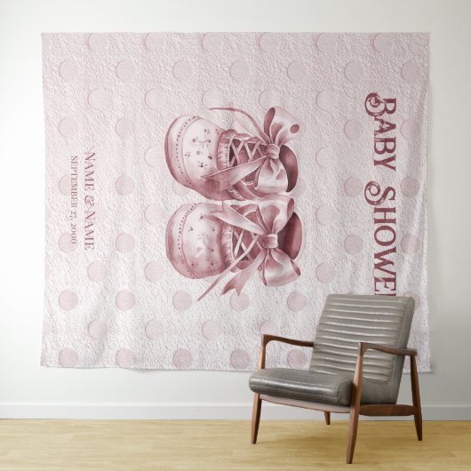 Roze Baby Schoenen Achtergrond Wandkleed (In Situ (horizontaal))
