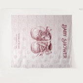 Roze Baby Schoenen Achtergrond Wandkleed (Voorkant (horizontaal))