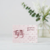 Roze Baby Schoenen Baby shower Behuizing Kaart (Staand voorkant)