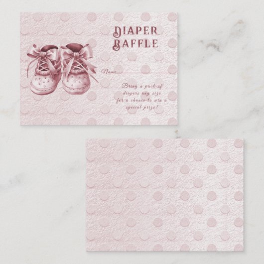 Roze Baby Schoenen Baby shower Behuizing Kaart (Voorkant / Achterkant)