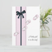 Roze Baby Schoenen Baby shower Kaart (Staand voorkant)
