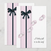 Roze Baby Schoenen Baby shower Kaart (Voorkant / Achterkant)