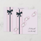 Roze Baby schoenen Baby shower Kaart (Voorkant / Achterkant)