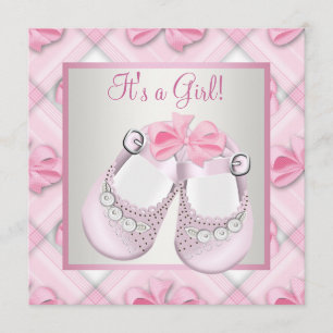 Roze Baby Schoenen Roze Baby Meisje Douche Kaart