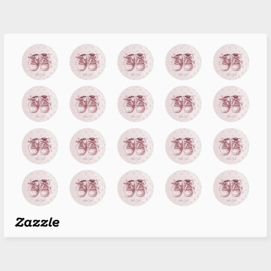 Roze Baby Schoenen Sticker (Vel)