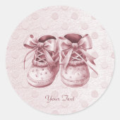 Roze Baby Schoenen Sticker (Voorkant)
