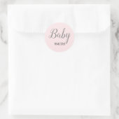 Roze Baby Script Custom Name Stickers (Tas)
