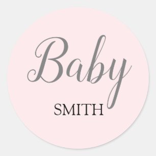 Roze Baby Script Custom Name Stickers