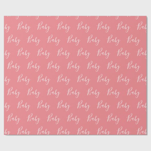 Roze Baby script elegant Baby ompakken papier (Vlak)