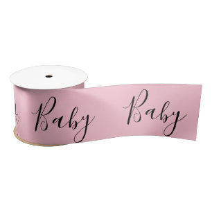 Roze Baby Script Elegant Baby shower Satin Satijnen Lint