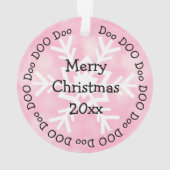 Roze Baby Shark Christmas gepersonaliseerd Ornament (achterkant)