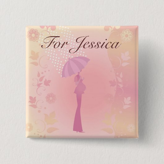 Roze Baby shower Aangepaste Button (Voorkant)