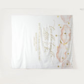 Roze baby shower achtergrond, Twinkle Little Star Wandkleed (Voorkant (horizontaal))