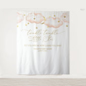 Roze baby shower achtergrond, Twinkle Little Star Wandkleed (Voorkant)