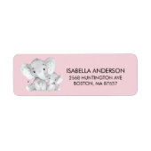 Roze Baby shower Adres Etiket (Voorkant)