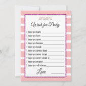 Roze Baby shower Advice Card Kaart (Voorkant)