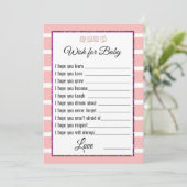 Roze Baby shower Advice Card Kaart (Staand voorkant)