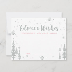 Roze Baby shower Advice Kaart voor moeder, ouders