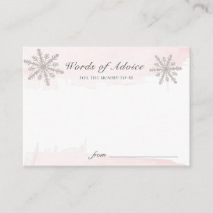 Roze Baby shower Advice-kaarten voor watercolo Sno Informatiekaartje