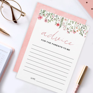 Roze baby shower Advice-ouderkaarten Advieskaart