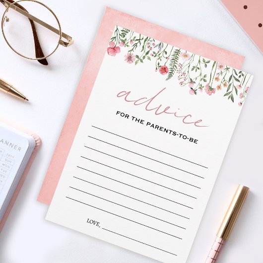 Roze baby shower Advice-ouderkaarten Advieskaart