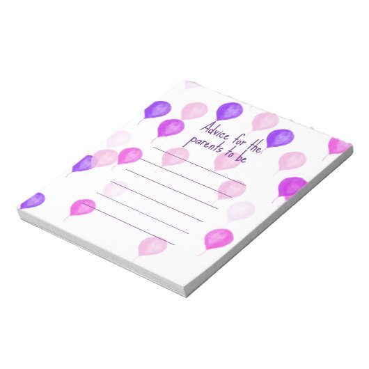 Roze Baby shower Advies voor nieuwe Ouders Notitieblok (Linkerzijde)