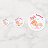 Roze Baby shower, Baby Meisje Douche Confetti (Achterkanten)