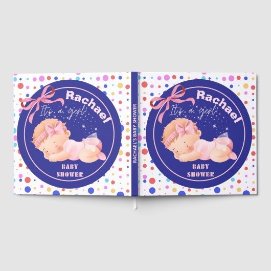 Roze Baby shower, Baby Meisje Douche Gastenboek (Volledig)