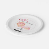 Roze Baby shower, Baby Meisje Douche Papieren Bordje (Gekanteld)