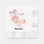 Roze Baby shower, Baby Meisje Douche Servet (Voorkant)