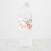 Roze baby shower, baby meisje shower waterfles etiket (Achterkant)