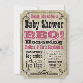  roze Baby shower BBQ Barbeque Baby-Q Kaart