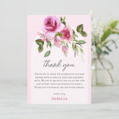 Roze Baby shower Bedankkaart (Staand voorkant)